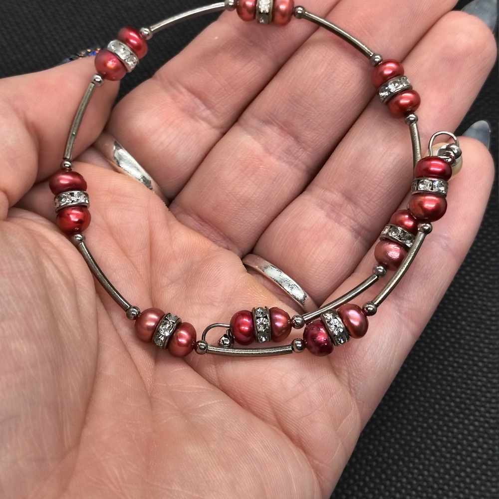Elegant Red Beaded Bracelet